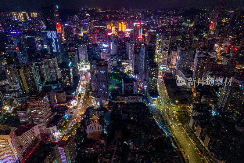 贵阳城市夜景万家灯火航拍摄影图