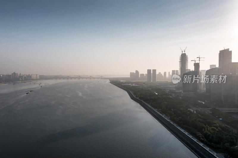 杭州滨海新区航拍风景