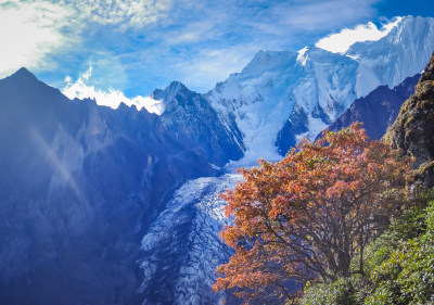 梅里雪山北破雪山自然风景