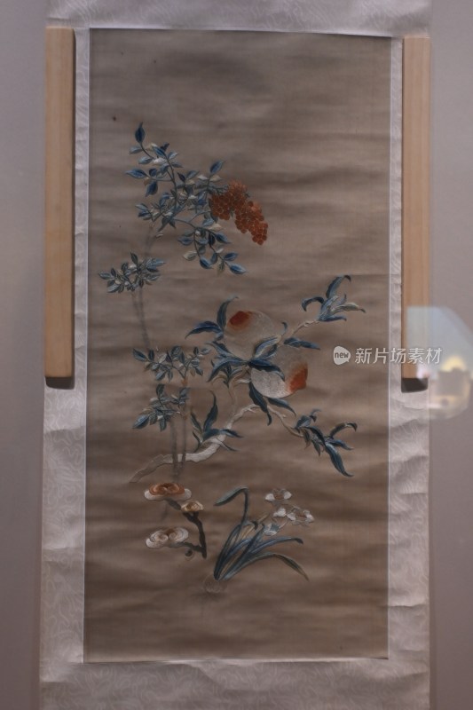 中式传统花鸟刺绣挂画