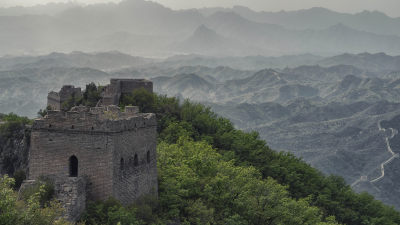 中国长城建筑风光宣传片日出日落光影细节