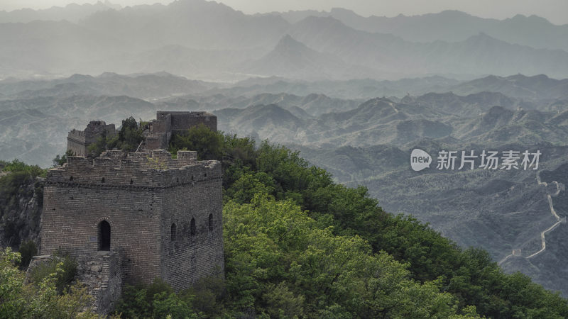 中国长城建筑风光宣传片日出日落光影细节