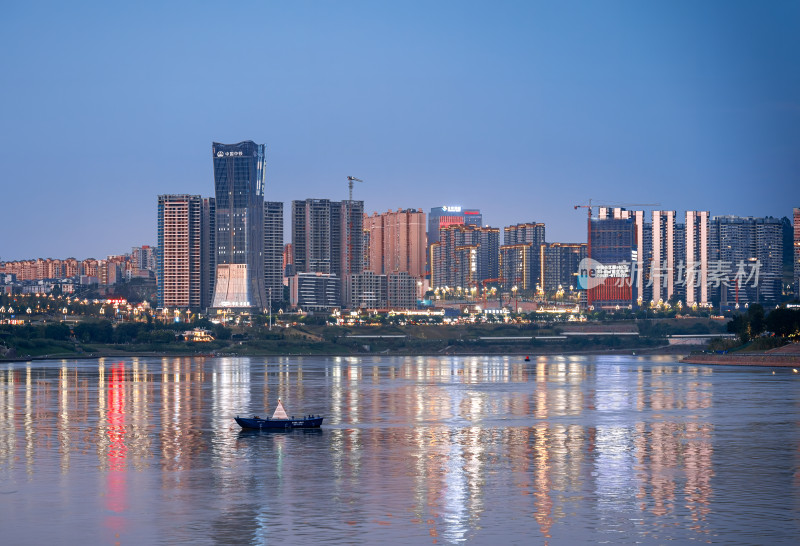 宜宾城市风景夜景江景