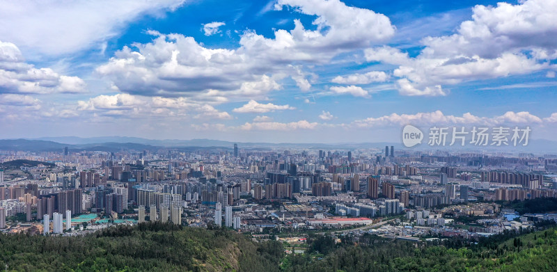 航拍昆明市主城区全景图