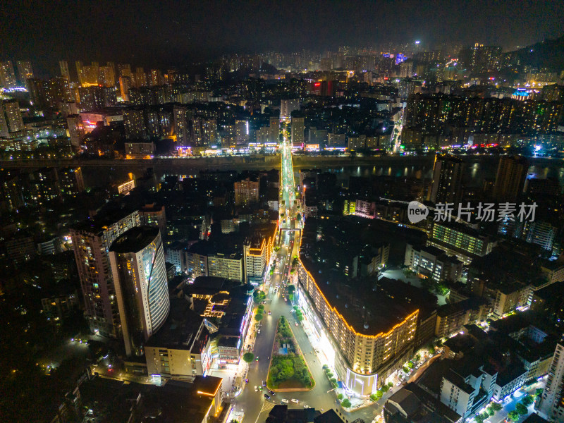 达州夜景航拍图