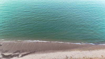 清晨大海海浪沙滩厦门航拍图