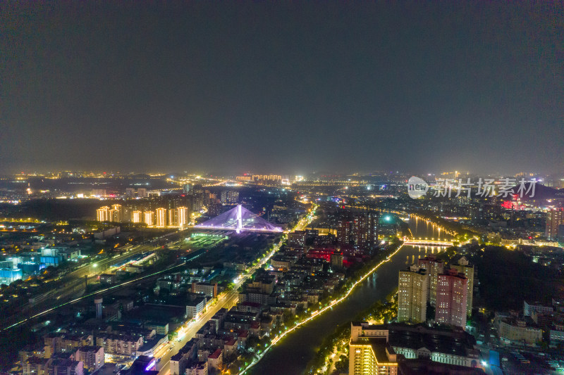 江苏徐州城市夜景航拍图