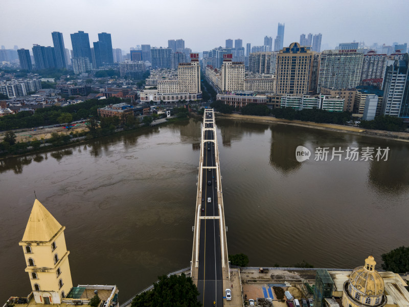 福建福州闽江中洲岛航拍