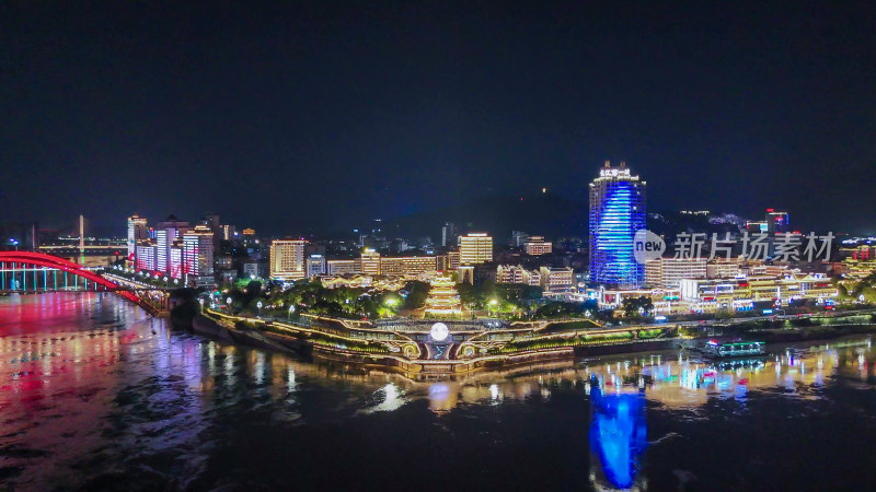 四川宜宾合江门广场夜景