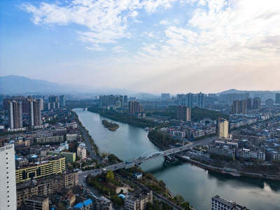 湖南怀化河西城市全景航拍