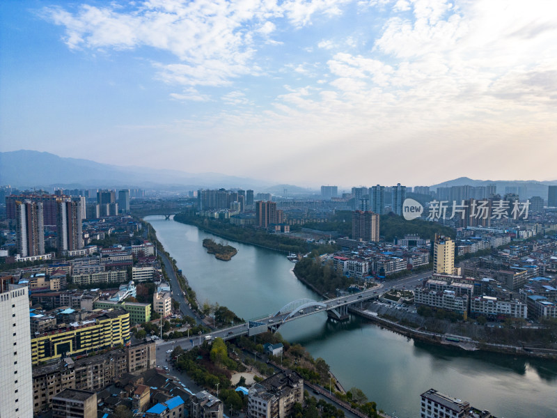 湖南怀化河西城市全景航拍