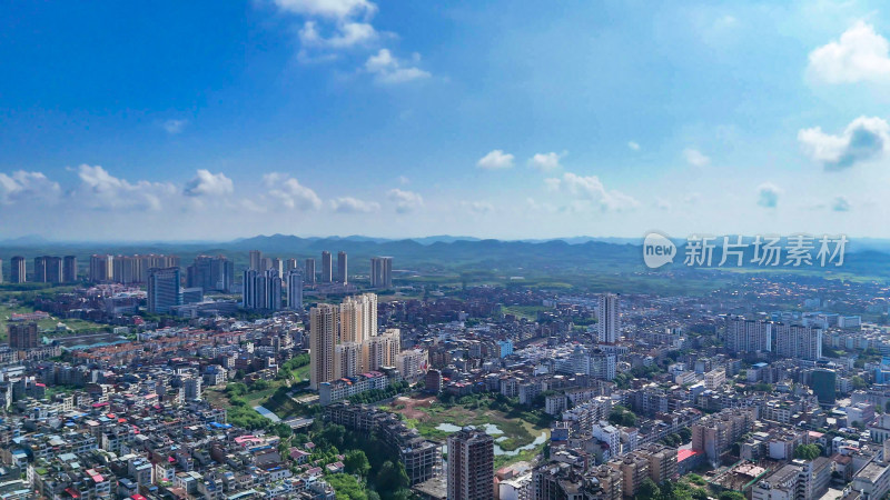 广西来宾城市建设城市大景航拍图