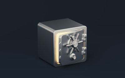 金属保险箱 3D渲染