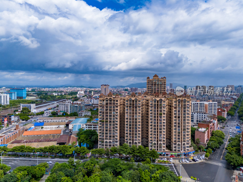 广西玉林站周边建筑航拍图