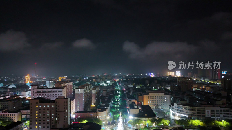 甘肃张掖夜景航拍