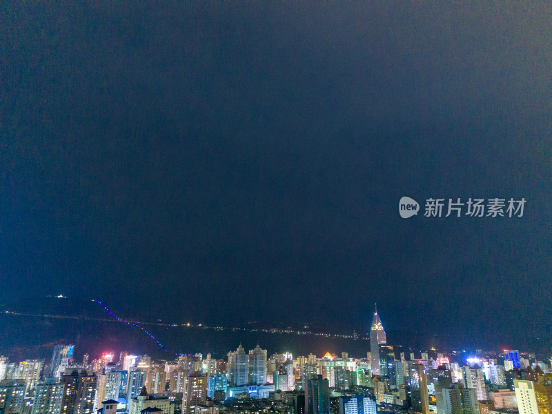 兰州城市夜景航拍图