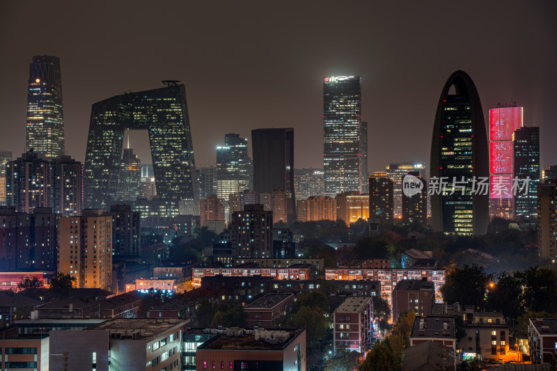 北京地标建筑点亮夜景