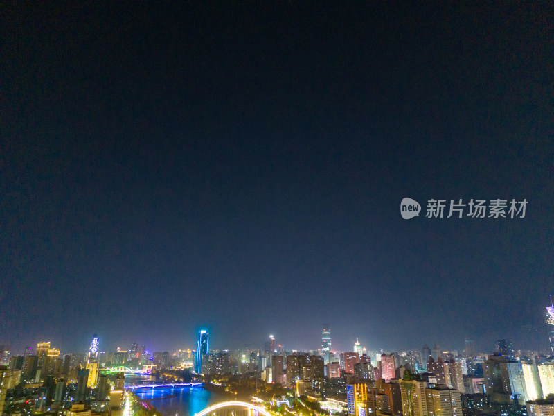 兰州城市夜景航拍图