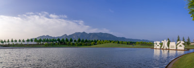 河南宜阳洛水昌谷景区自然风景湖面