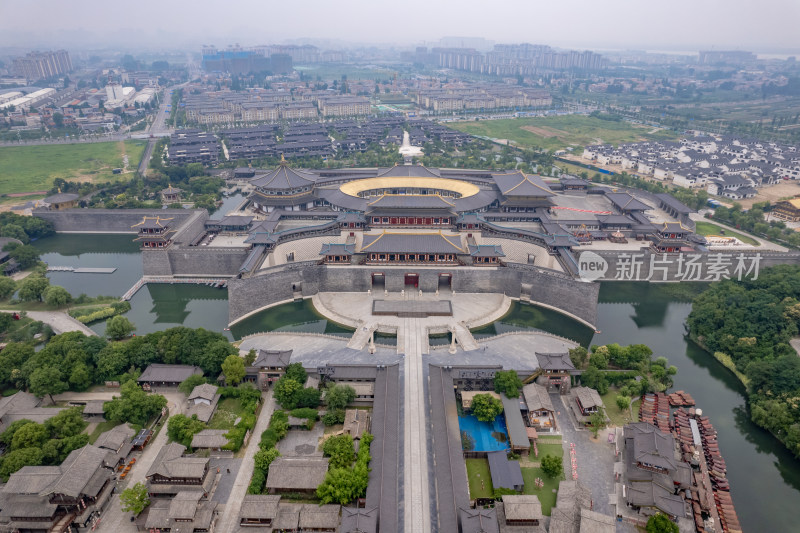 湖北襄阳城市风光旅游景区地标建筑航拍图