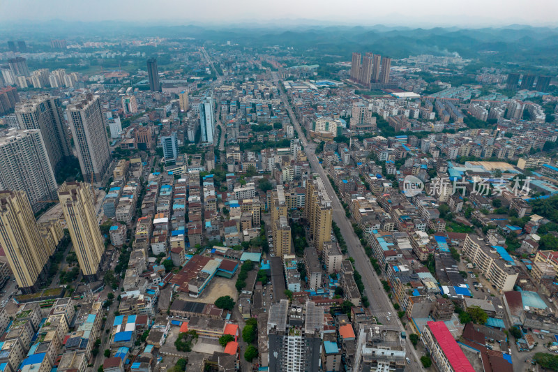 广西钦州城市大景航拍摄影图