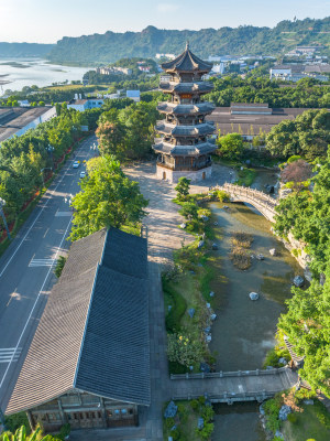 四川宜宾五粮液旅游景区航拍