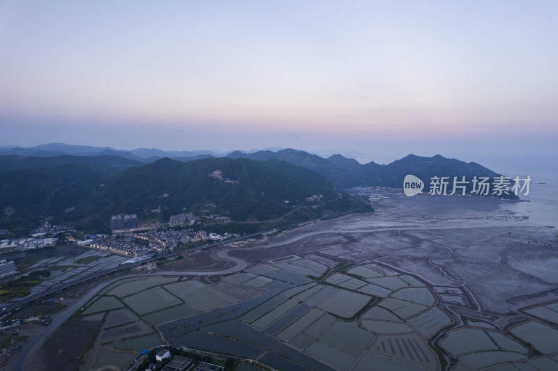 福建宁德霞浦沿海滩涂海田山水自然风光