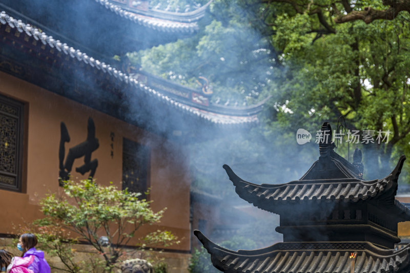 浙江普陀山法雨寺禅院建筑风光