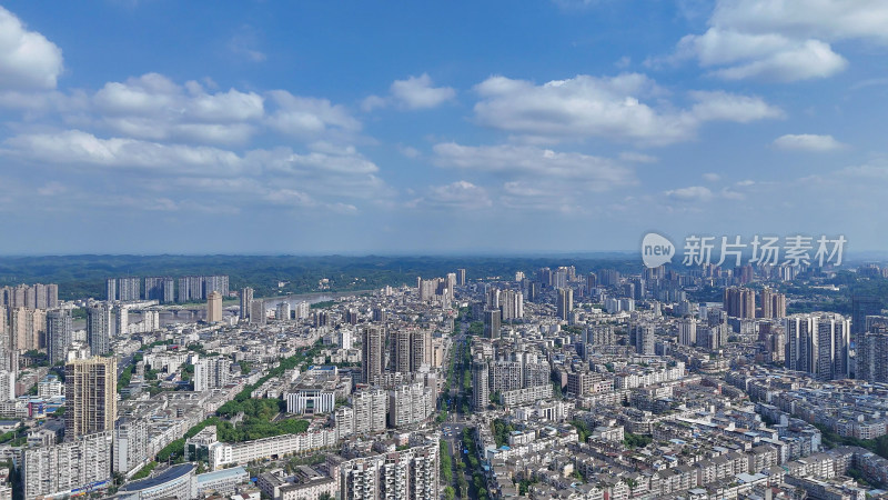 航拍四川乐山大景乐山建设摄影图