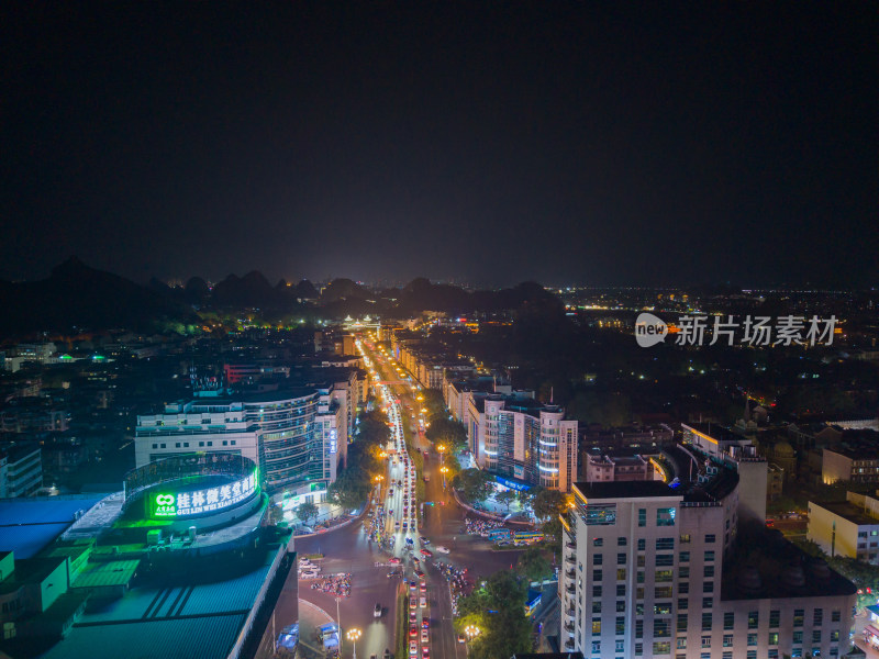 广西桂林中山路交通夜景