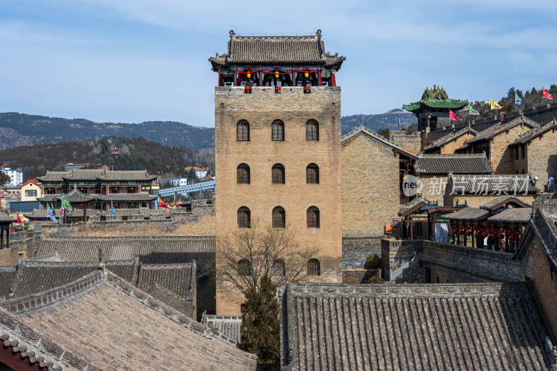 冬季白天山西晋城皇城相府景区古城风光