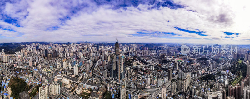 贵州贵阳城市风光航拍全景图