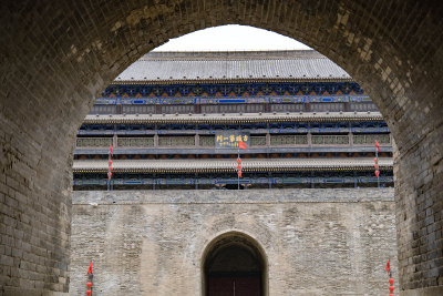 西安城墙城门安远门 古建筑旅游