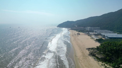 航拍广东阳江海陵岛大角湾海上丝路旅游区