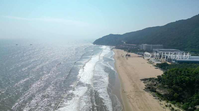 航拍广东阳江海陵岛大角湾海上丝路旅游区