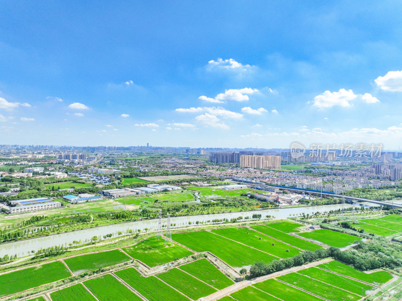 航拍江苏省苏州市田园乡村风光大景