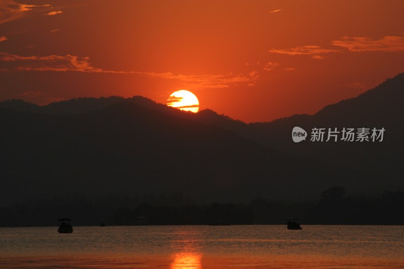 杭州西湖日落