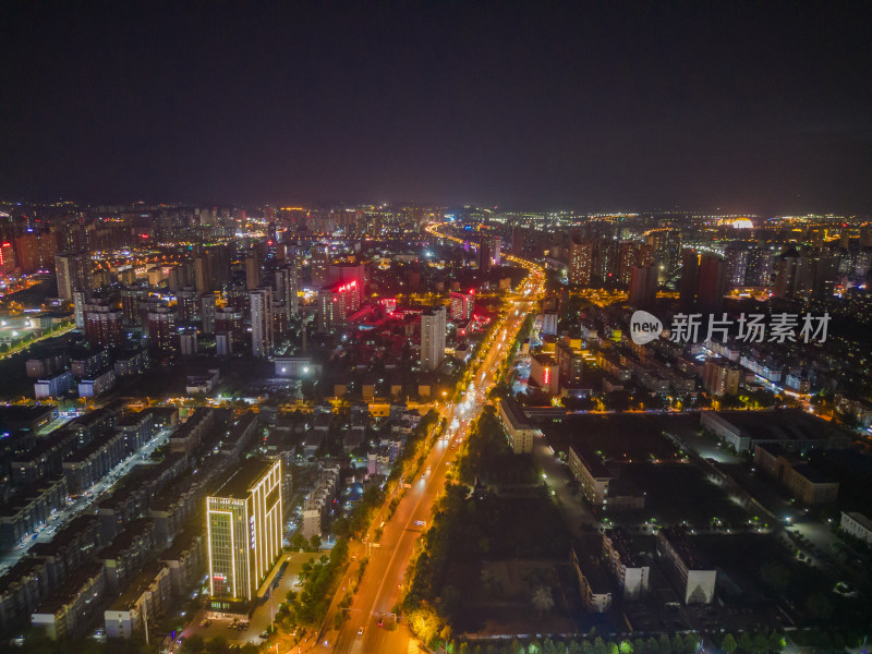 山东泰安城市夜景