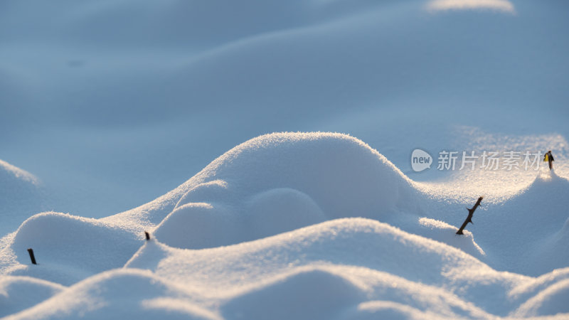 冬天唯美雪地特写