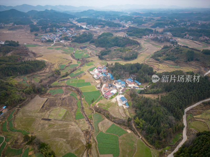 春耕农业种植春耕农田航拍图