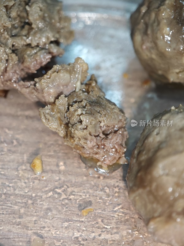 微距特写的肉块美食