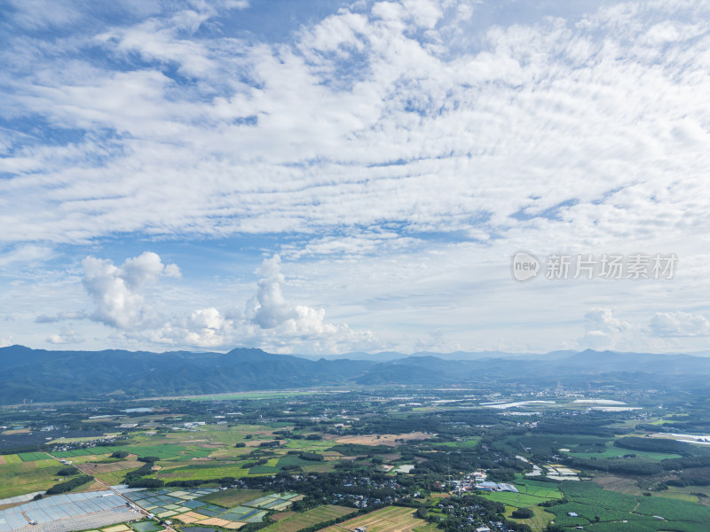 航拍云南西双版纳乡村田园风光