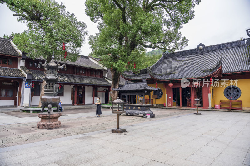 杭州西湖三天竺法镜寺古建筑风景