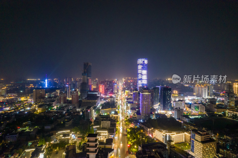 江苏徐州城市夜景航拍图