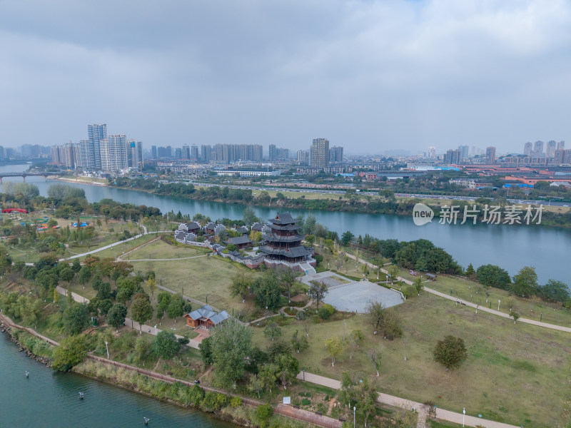 湖南衡阳城市风光衡阳湘江摄影图