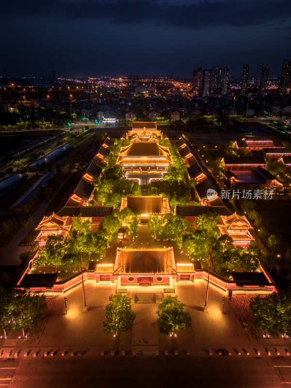 滨海新区潮音寺夜景