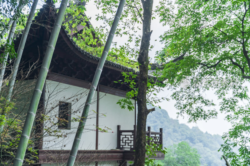 杭州飞来峰韬光寺古建筑风景