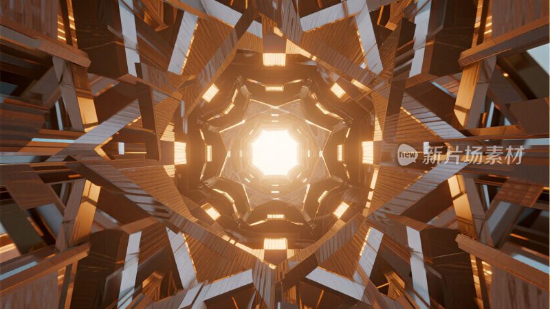 未来感几何结构通道场景