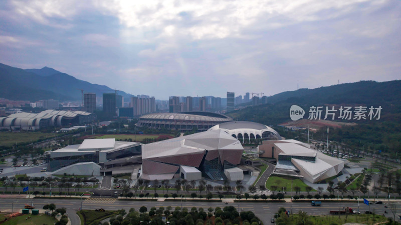 湖南郴州城市风光建筑高楼航拍图