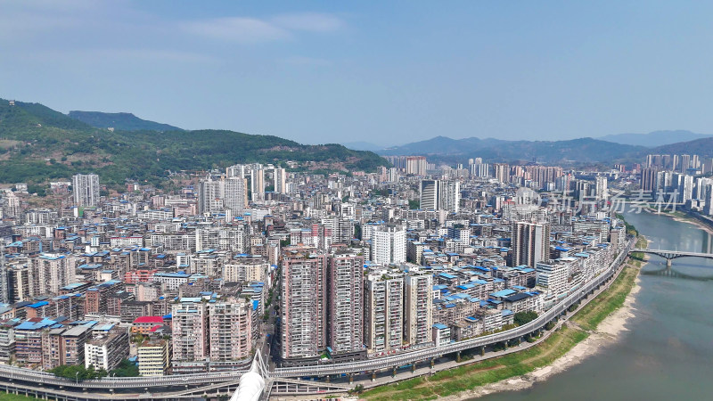 四川达州城市建设达州大景航拍